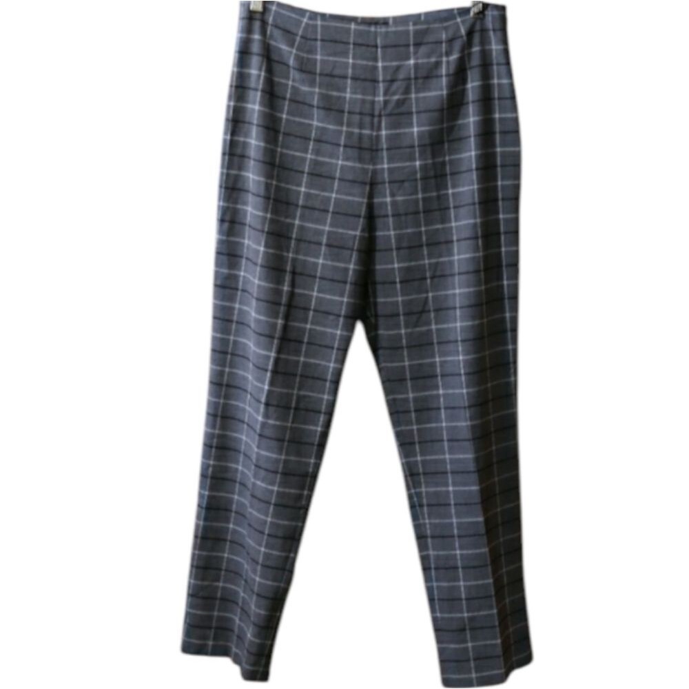 Ellen Ashley Gray Plaid Career Slacks Pants Vintage 12